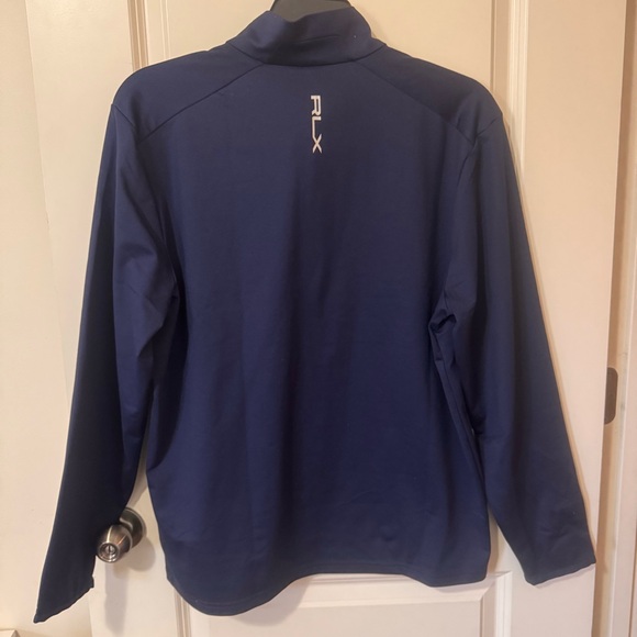 NWT Ralph Lauren Performance Jersey Quarter-Zip PulloverSize Lblue&white ret148 - Picture 5 of 5